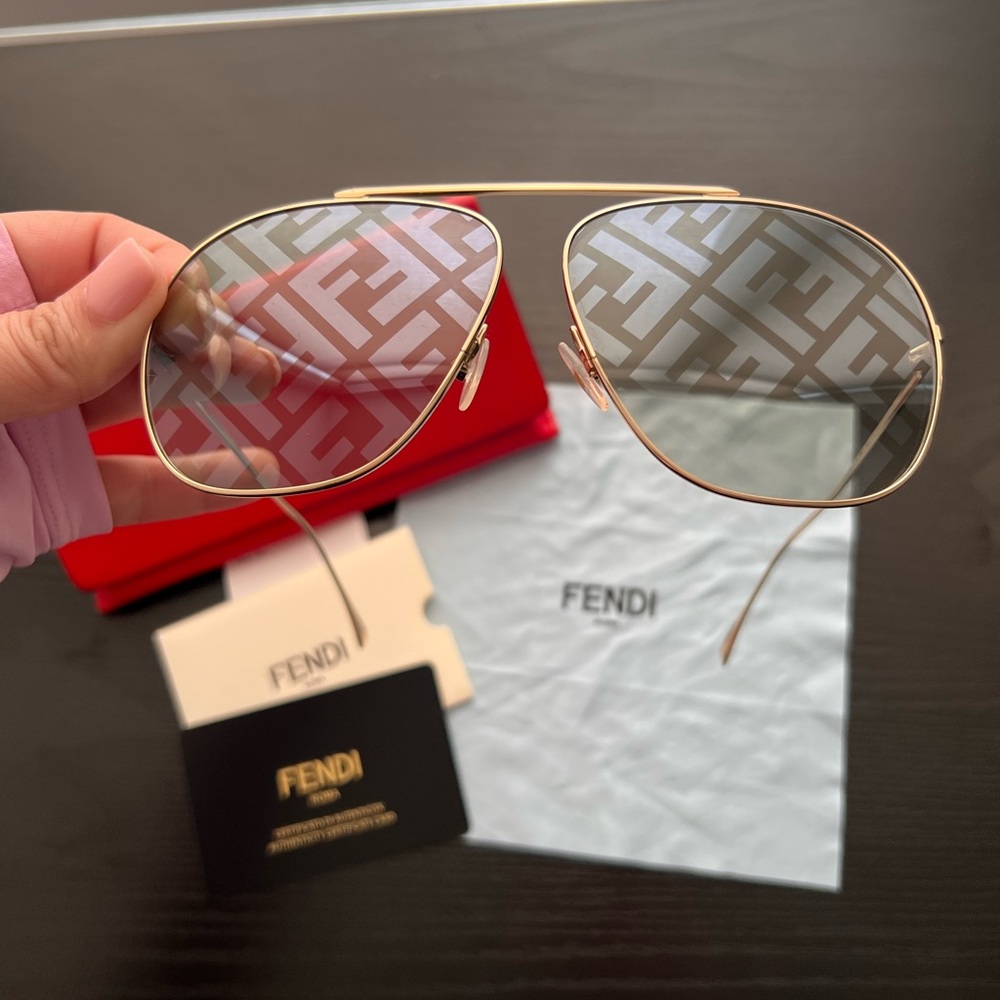 Fendi FF Metal Aviator Sunglasses
